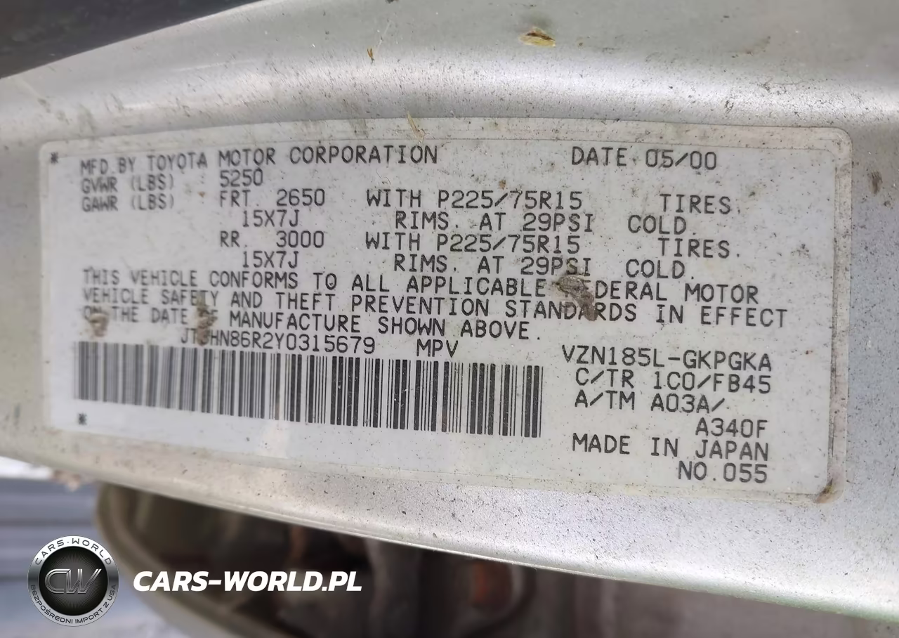 2000 Toyota 4Runner Sr5 V6 VIN:JT3HN86R2Y0315679 - 9
