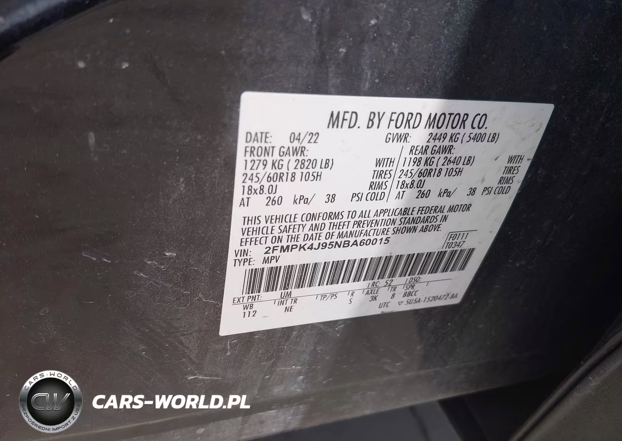 2022 Ford Edge Sel VIN:2FMPK4J95NBA60015 - 9