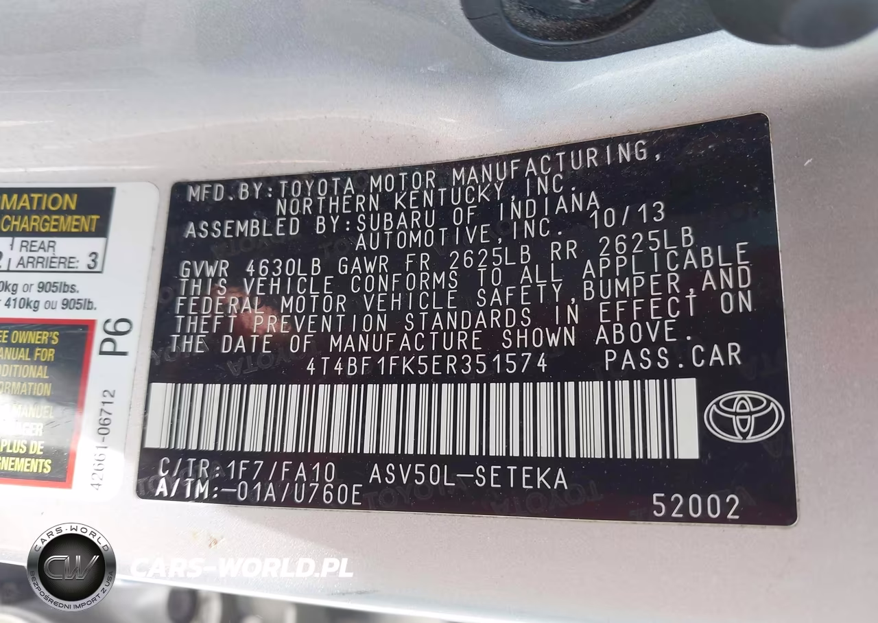 2014 Toyota Camry L VIN:4T4BF1FK5ER351574 - 9