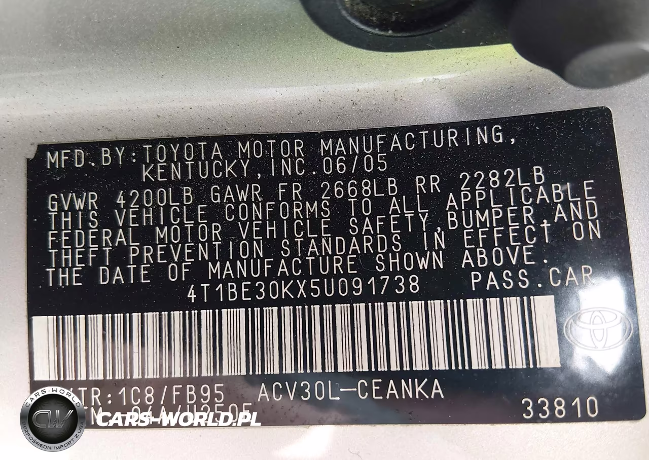 2005 Toyota Camry Le VIN:4T1BE30KX5U091738 - 9
