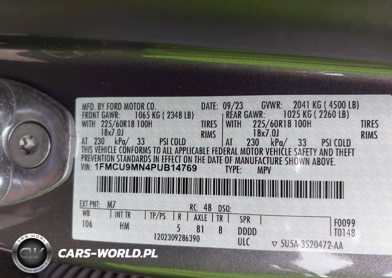 2023 Ford Escape St-Line VIN:1FMCU9MN4PUB14769 - 9