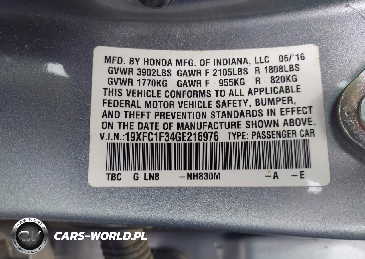 2016 Honda Civic Ex-T VIN:19XFC1F34GE216976 - 9