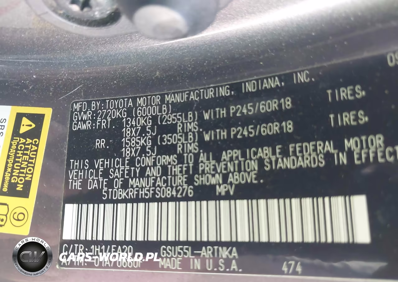 2015 Toyota Highlander Le Plus V6 VIN:5TDBKRFH5FS084276 - 9