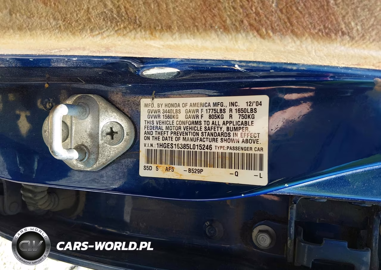 2005 Honda Civic Vp VIN:1HGES16385L015246 - 9