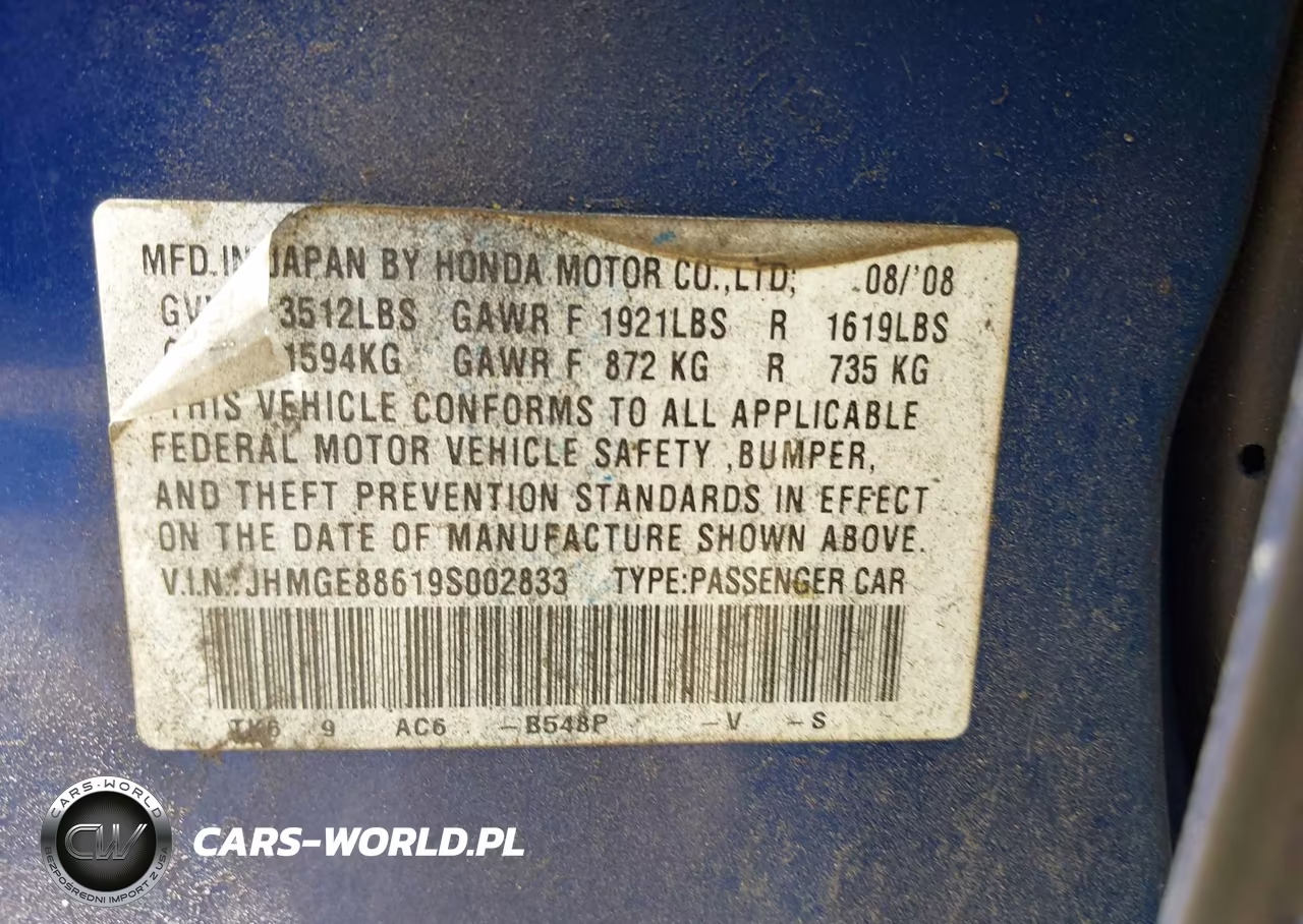2009 Honda Fit Sport VIN:JHMGE88619S002833 - 9