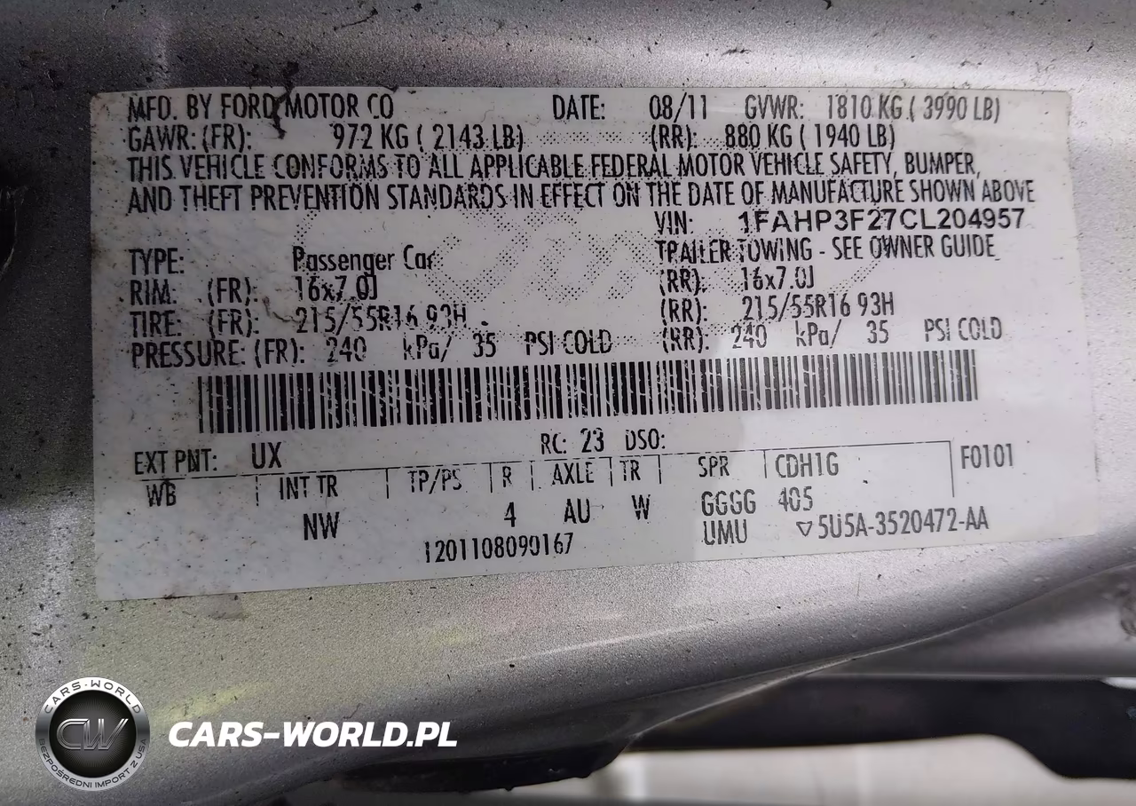 2012 Ford Focus Se VIN:1FAHP3F27CL204957 - 9