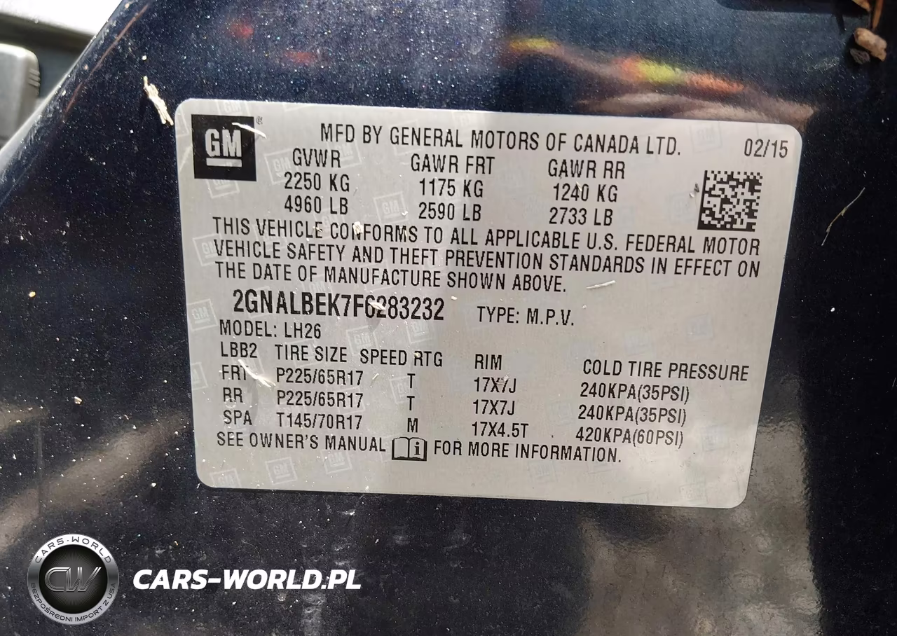 2015 Chevrolet Equinox Lt VIN:2GNALBEK7F6283232 - 9