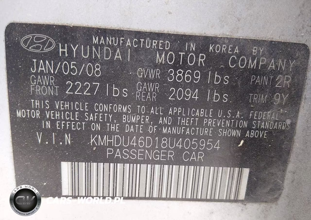 2008 Hyundai Elantra Gls-Se VIN:KMHDU46D18U405954 - 9