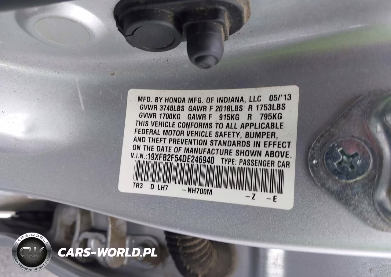 2013 Honda Civic Lx VIN:19XFB2F54DE246940 - 9