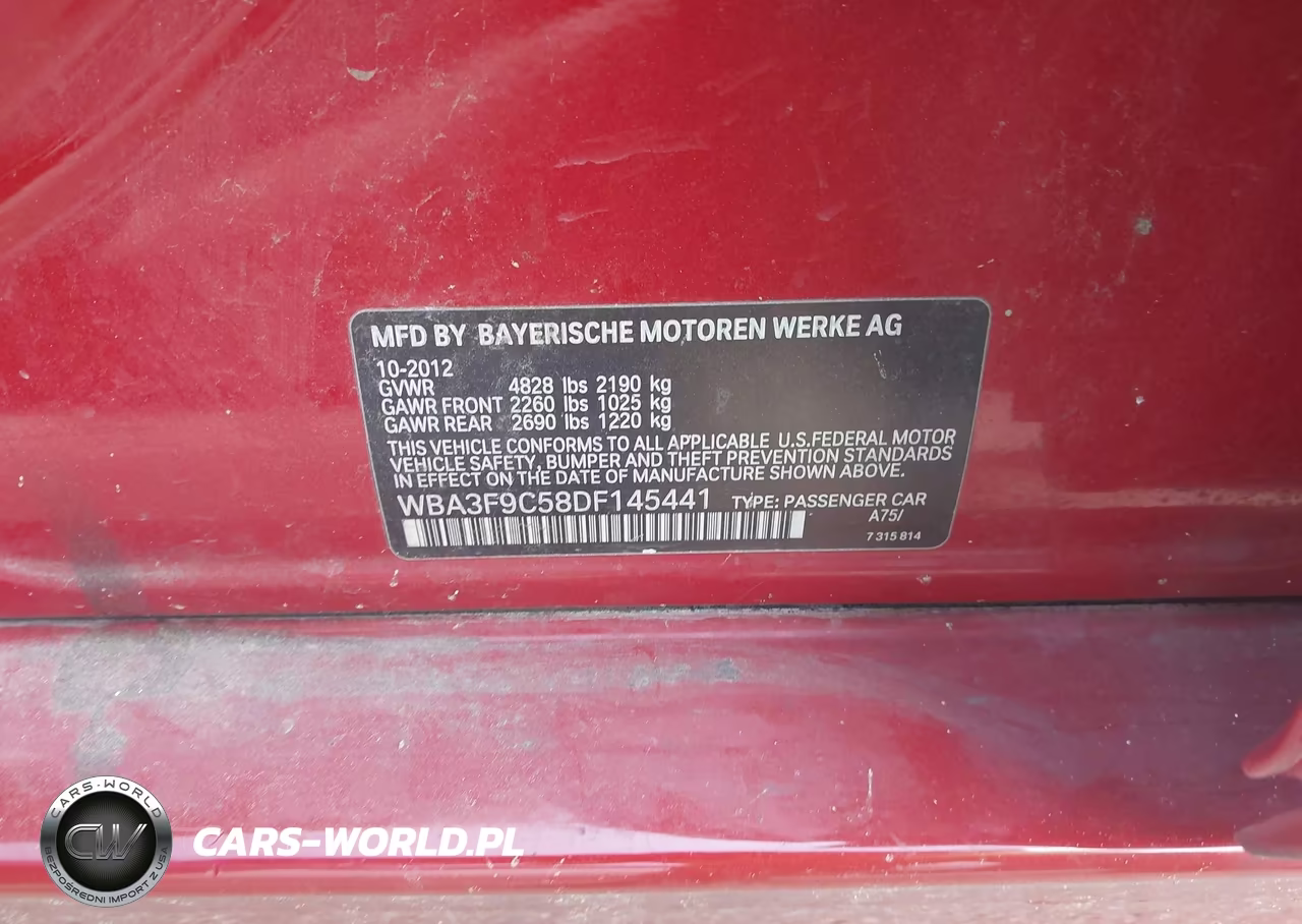 2013 BMW Activehybrid 3 VIN:WBA3F9C58DF145441 - 9