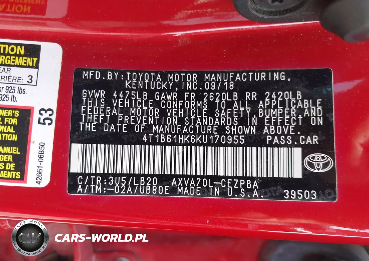 2019 Toyota Camry Xse VIN:4T1B61HK6KU170955 - 9