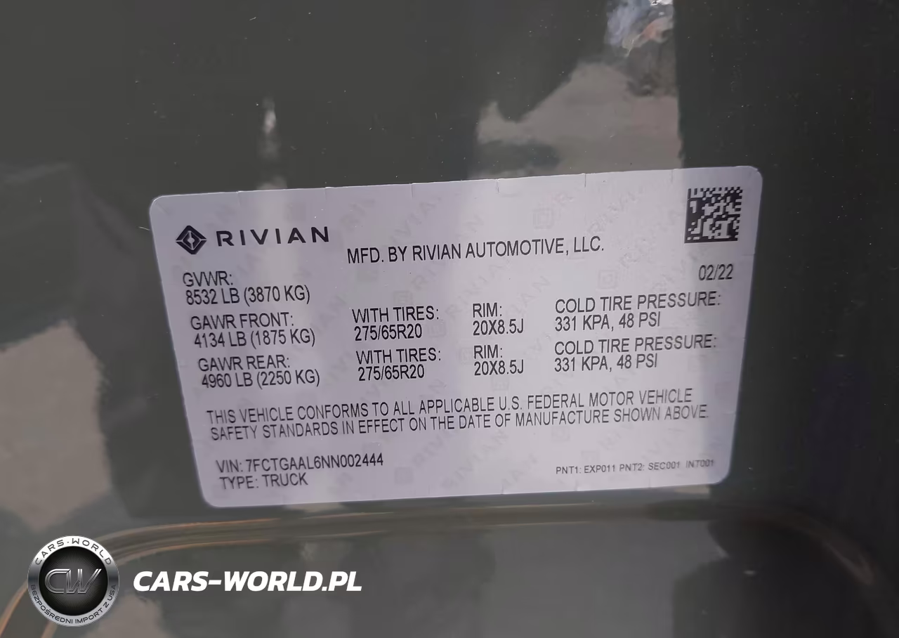 2022 Rivian R1T Launch Edition VIN:7FCTGAAL6NN002444 - 9