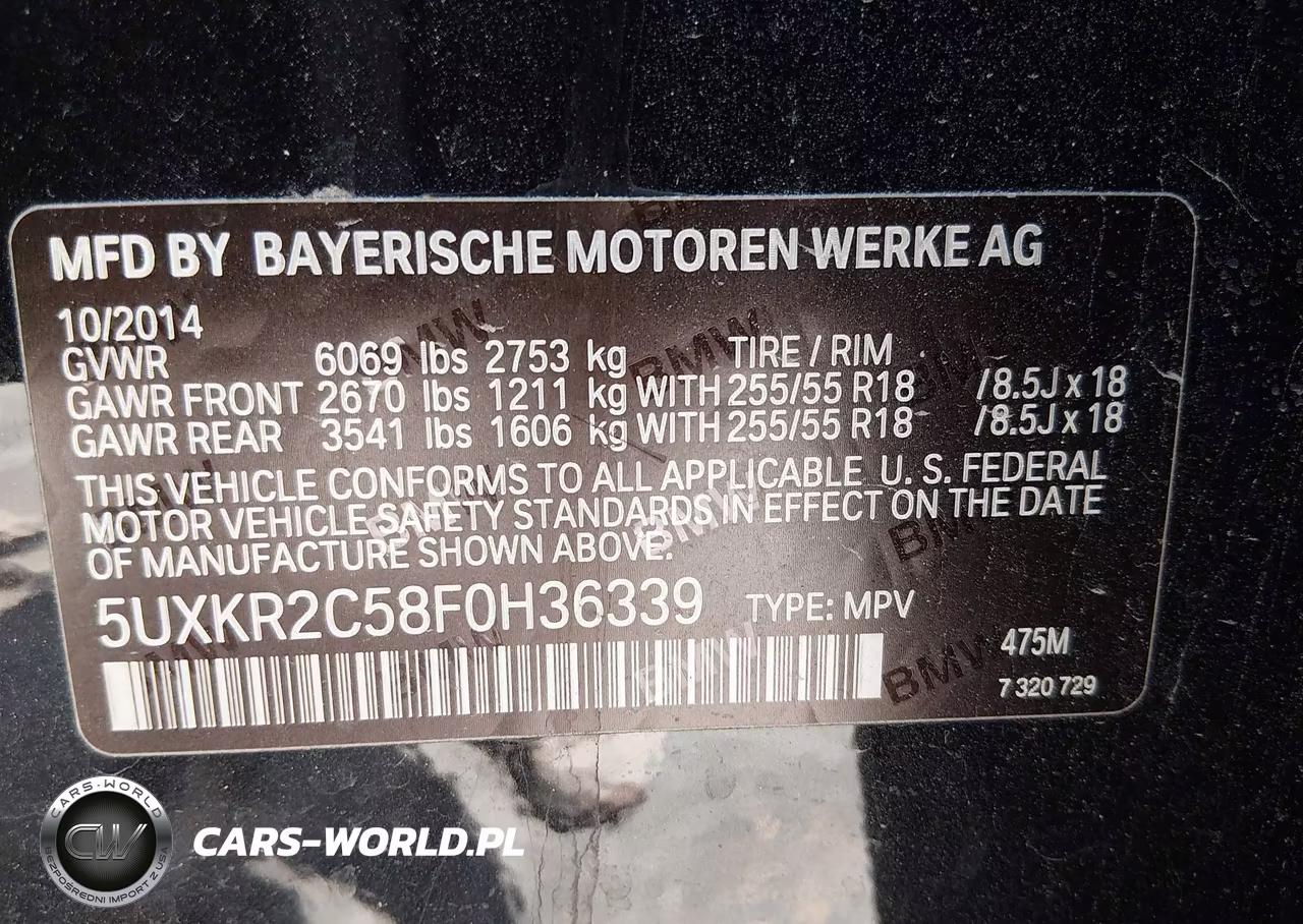 2015 BMW X5 Sdrive35I VIN:5UXKR2C58F0H36339 - 9