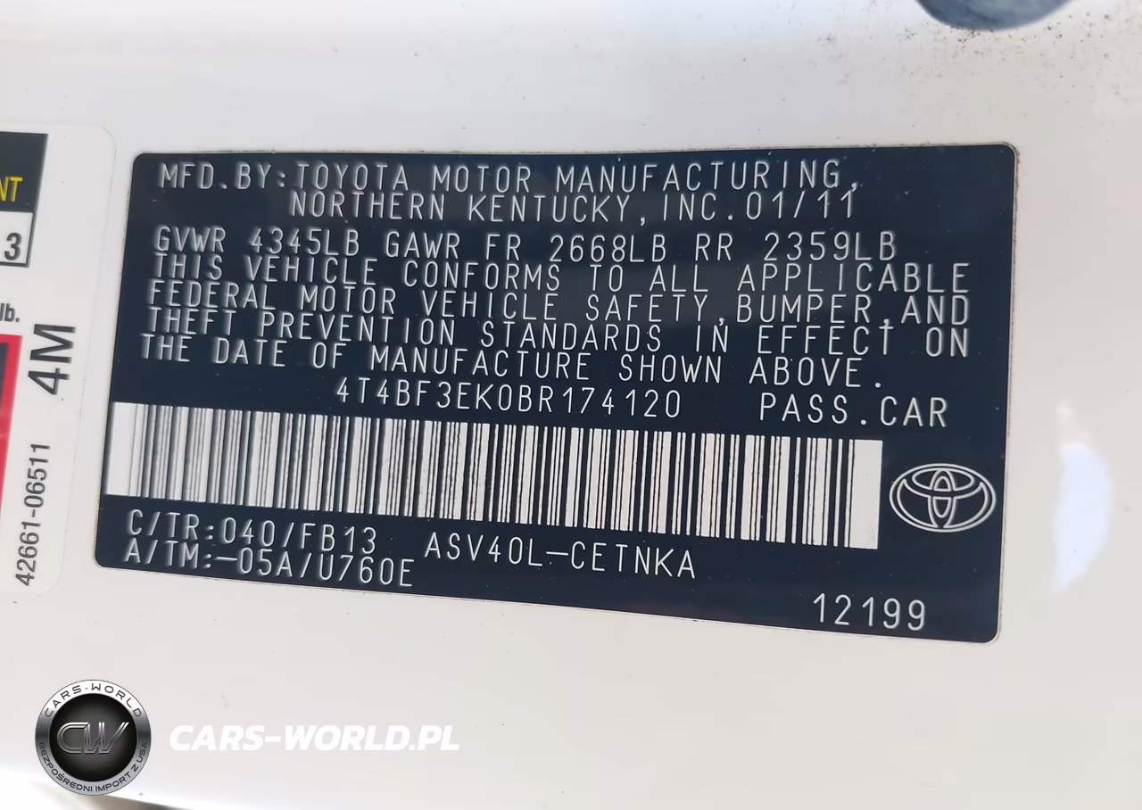 2011 Toyota Camry Le VIN:4T4BF3EK0BR174120 - 9