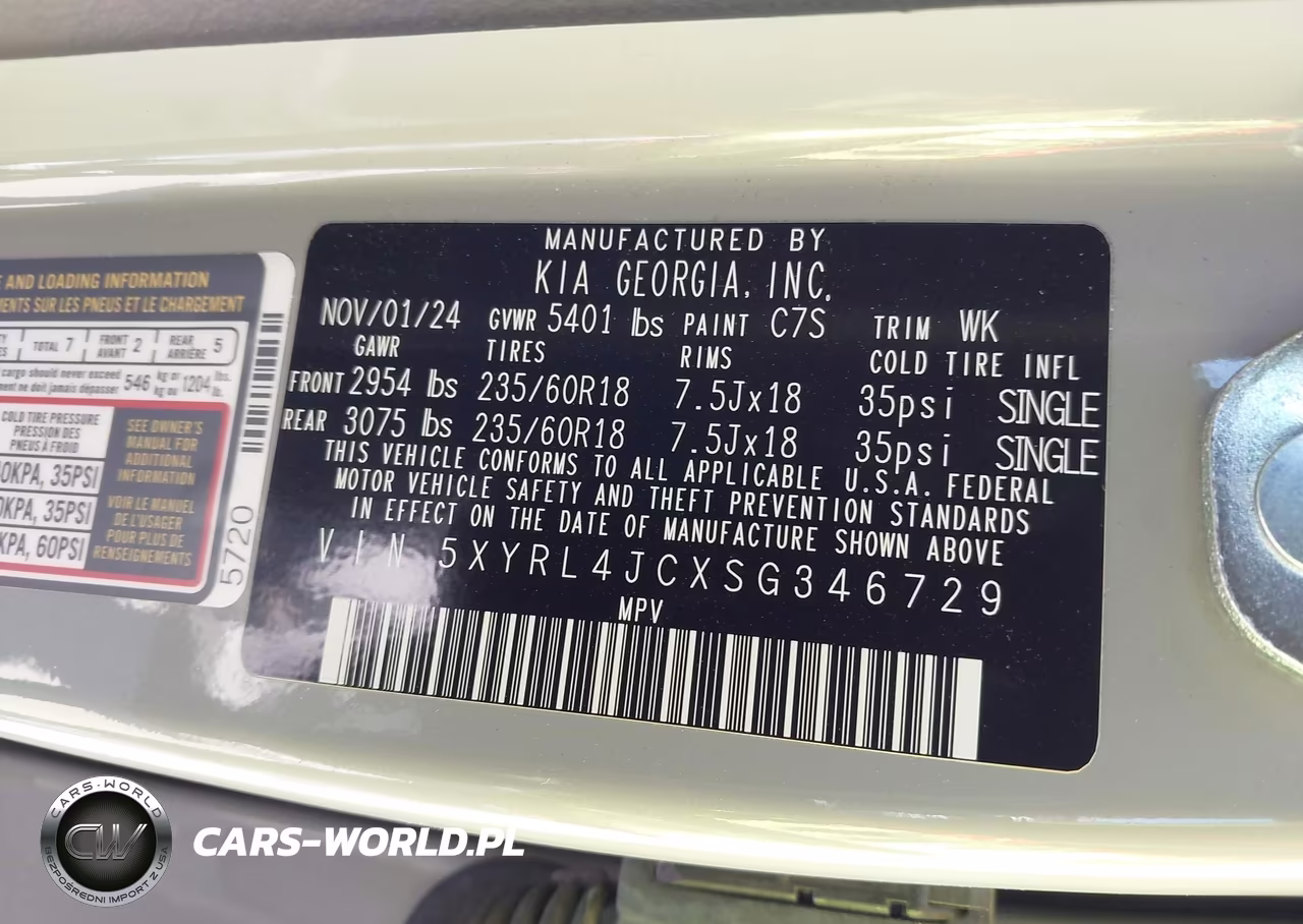 2025 Kia Sorento S VIN:5XYRL4JCXSG346729 - 9