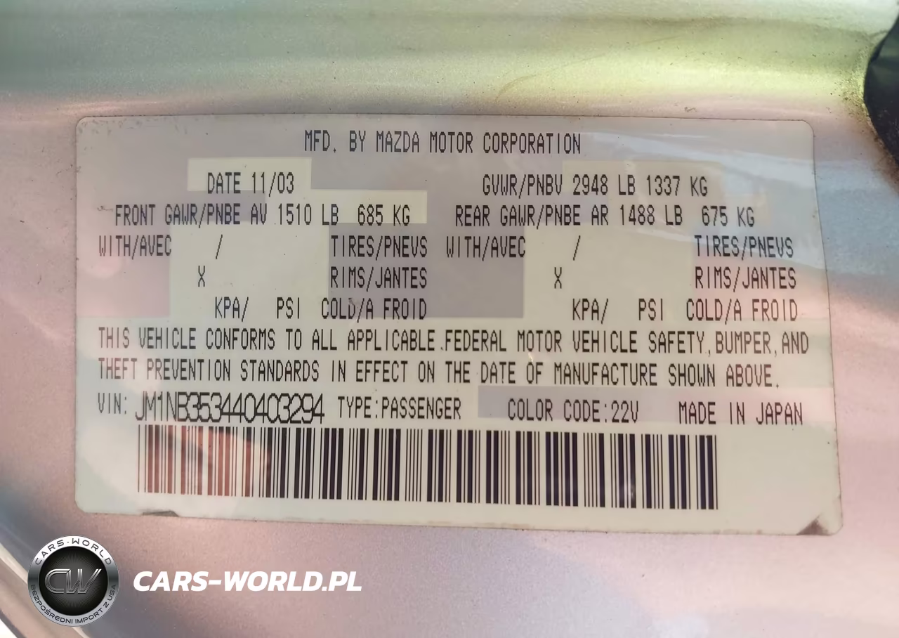 2004 Mazda Mx-5 Miata Ls VIN:JM1NB353440403294 - 9