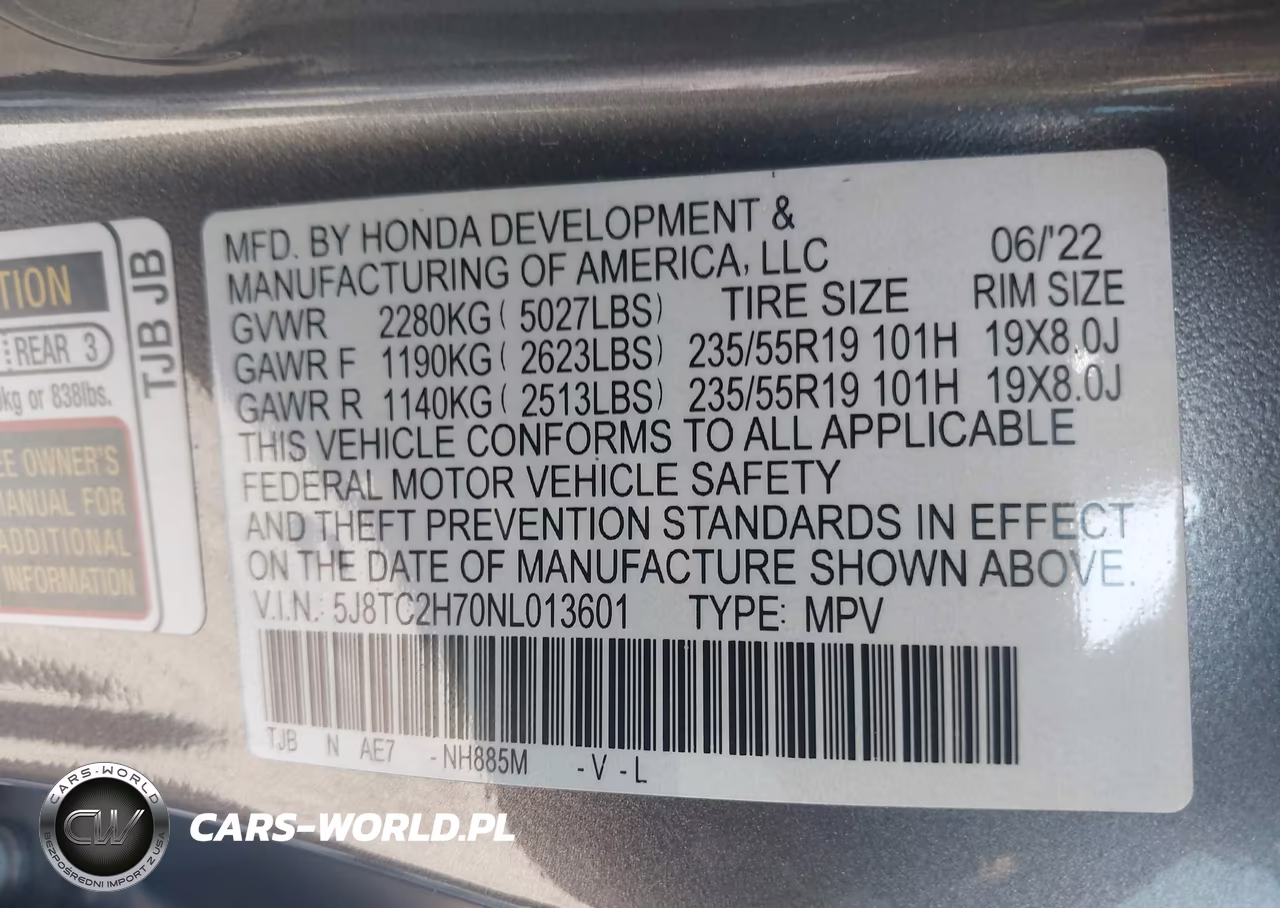 2022 Acura Rdx Advance Package VIN:5J8TC2H70NL013601 - 9