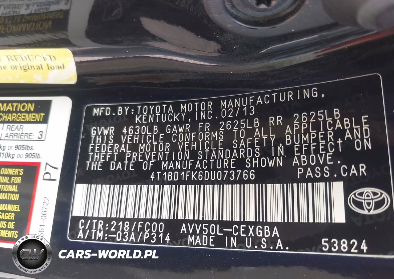 2013 Toyota Camry Hybrid Xle VIN:4T1BD1FK6DU073766 - 9