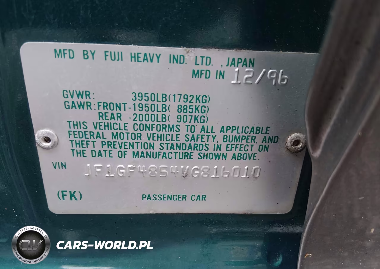 1997 Subaru Impreza Outback Sport VIN:JF1GF4854VG816010 - 9
