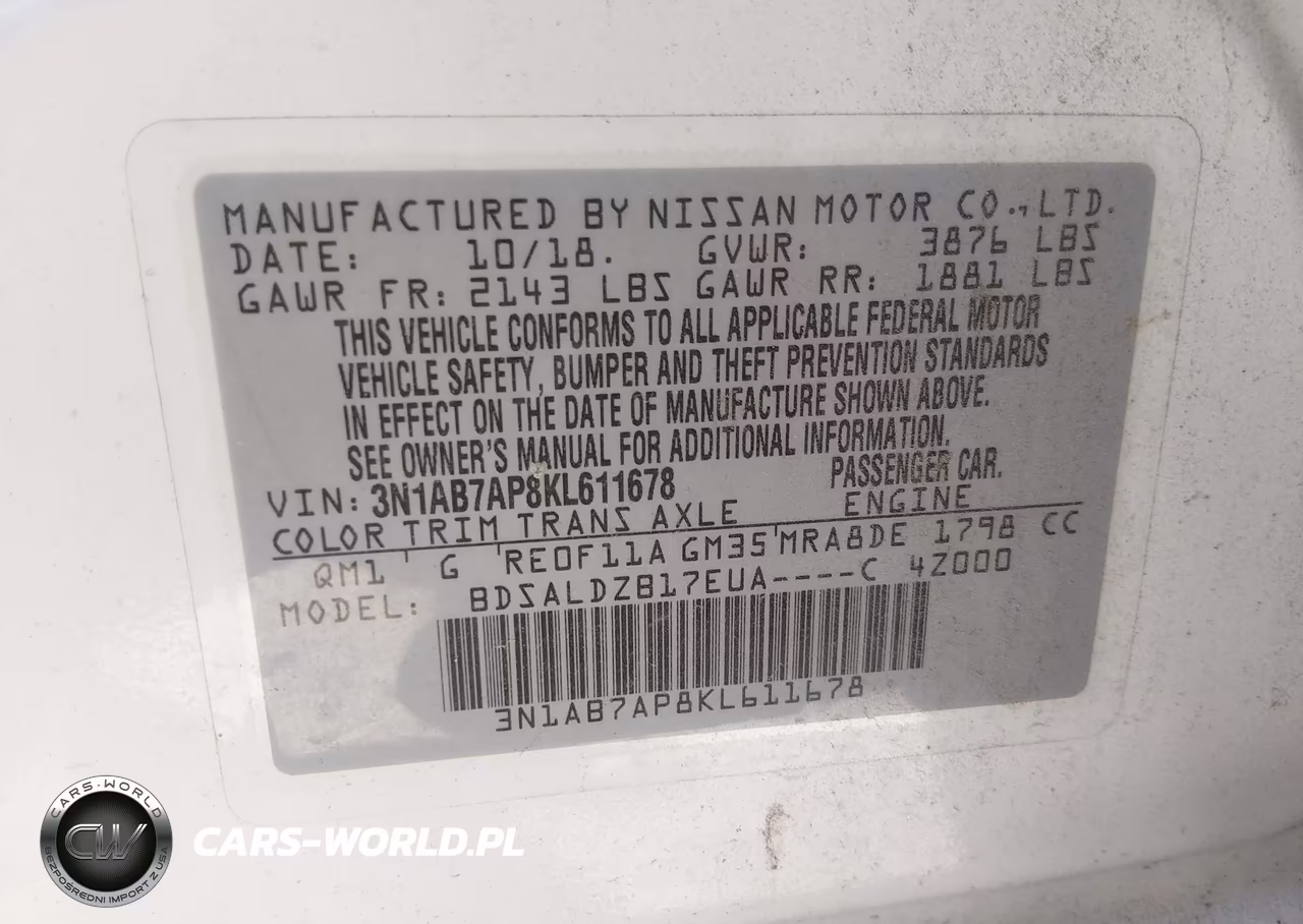 2019 Nissan Sentra Sv VIN:3N1AB7AP8KL611678 - 9