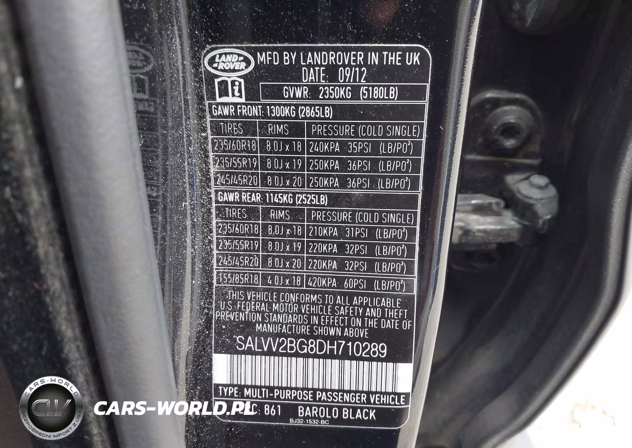 2013 Land Rover Range Rover Evoque Pure VIN:SALVV2BG8DH710289 - 9