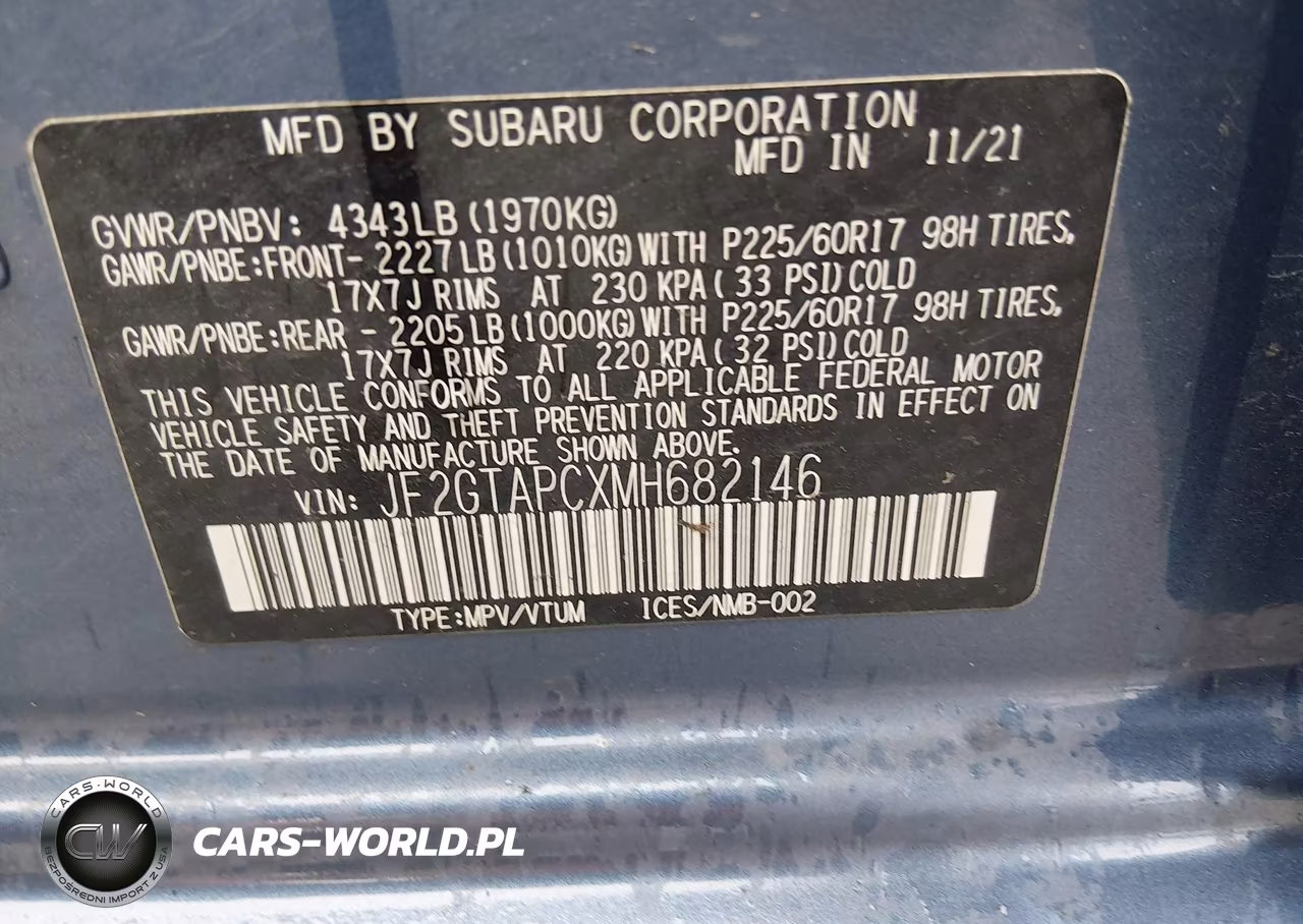 2021 Subaru Crosstrek Premium VIN:JF2GTAPCXMH682146 - 9
