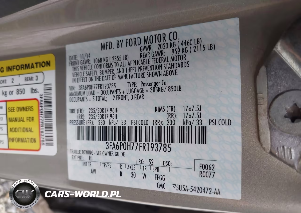 2015 Ford Fusion Se VIN:3FA6P0H77FR193785 - 9