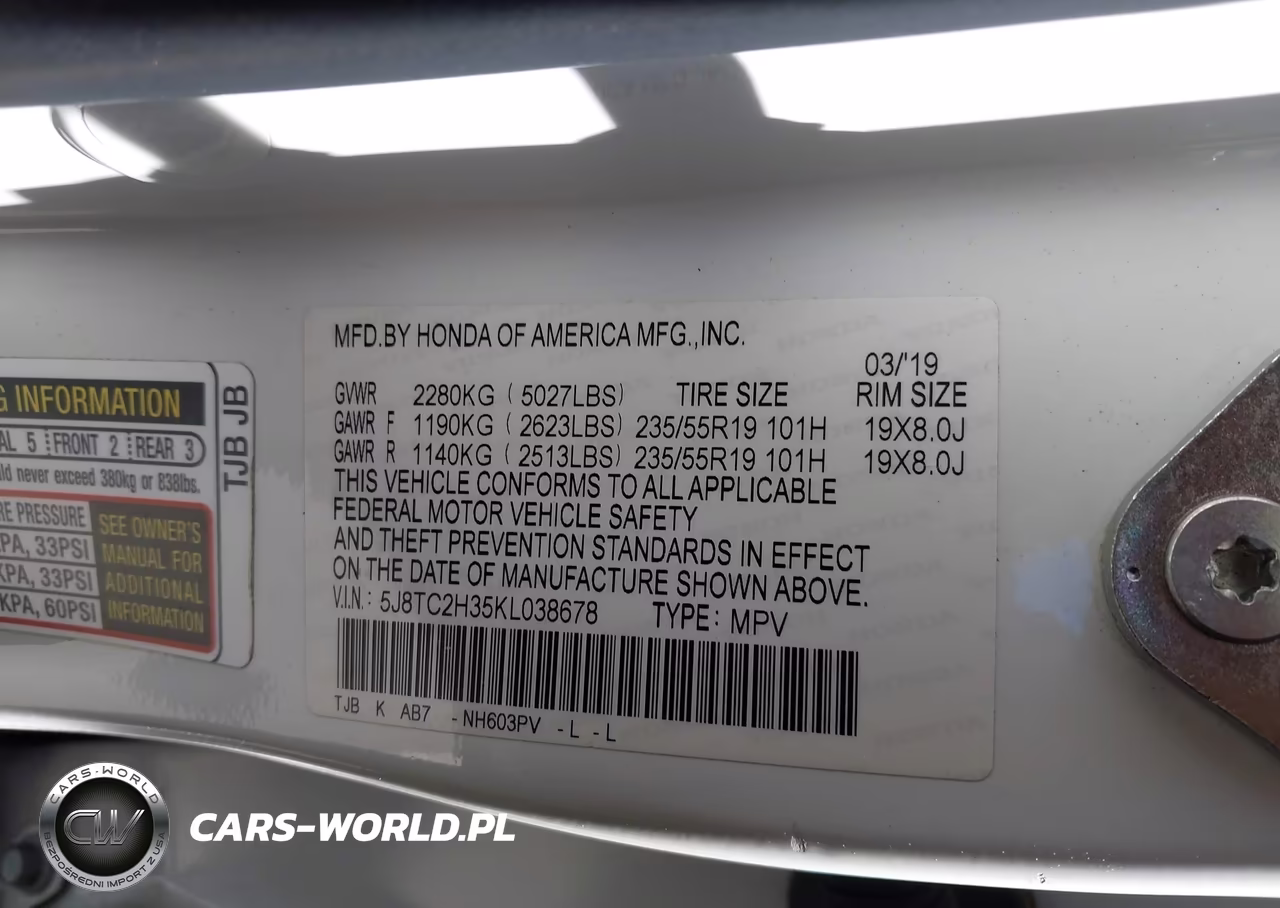 2019 Acura Rdx Standard VIN:5J8TC2H35KL038678 - 9