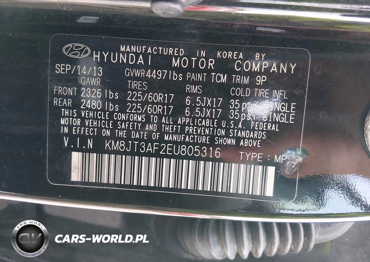 2014 Hyundai Tucson Gls VIN:KM8JT3AF2EU805316 - 9