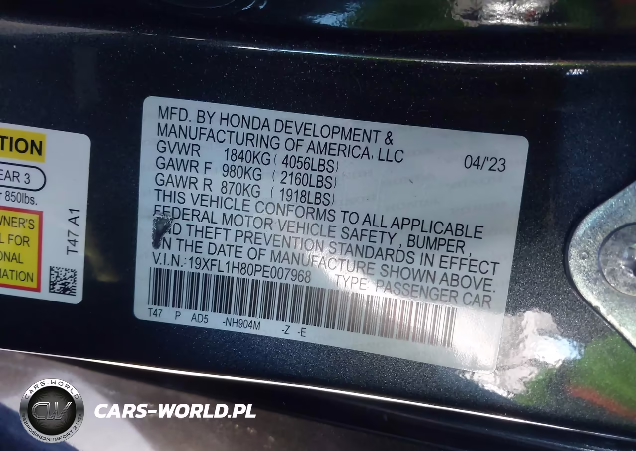 2023 Honda Civic Sport Touring VIN:19XFL1H80PE007968 - 9