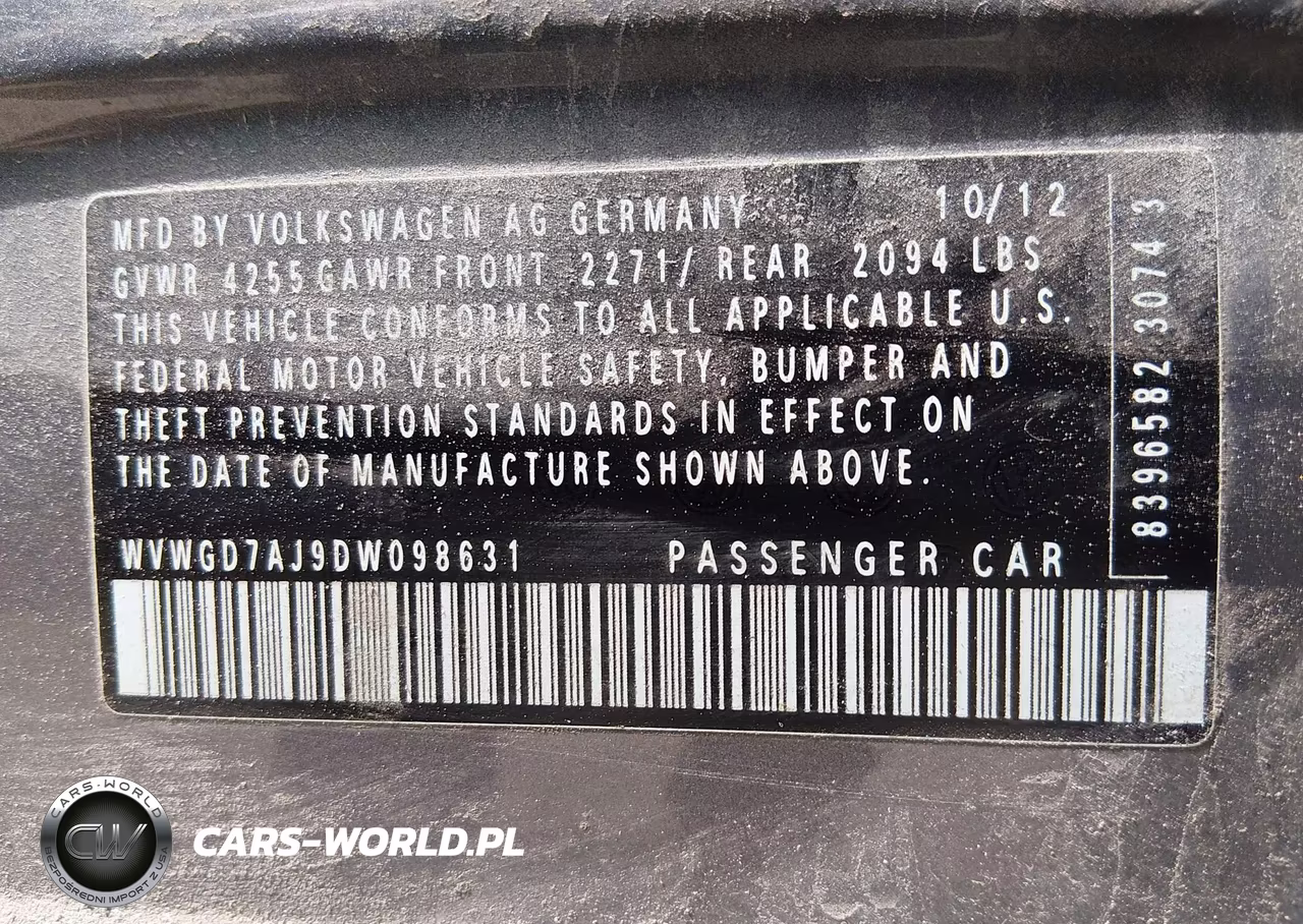 2013 Volkswagen Gti 4-Door VIN:WVWGD7AJ9DW098631 - 9