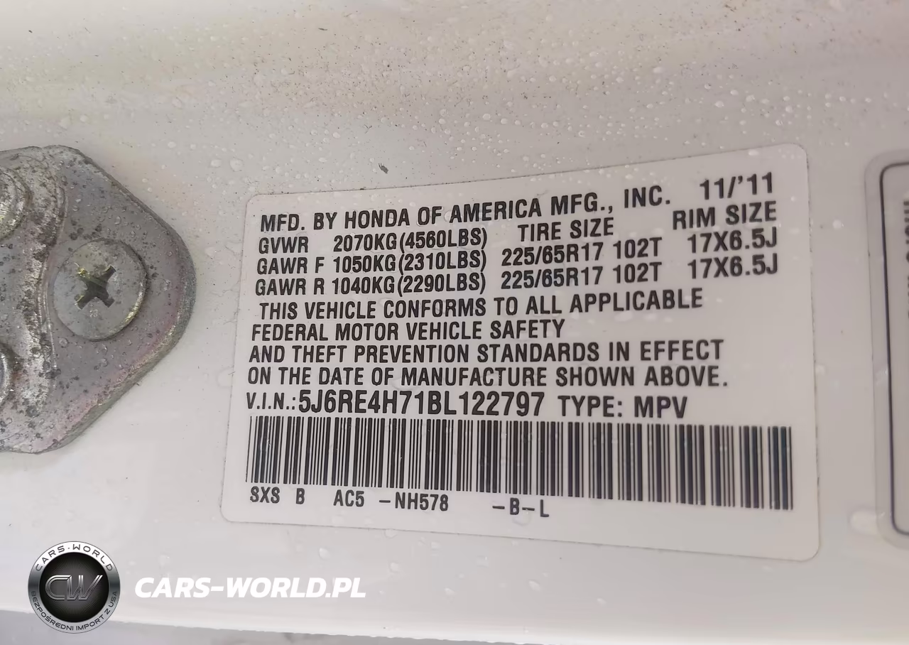 2011 Honda Cr-V Ex-L VIN:5J6RE4H71BL122797 - 9