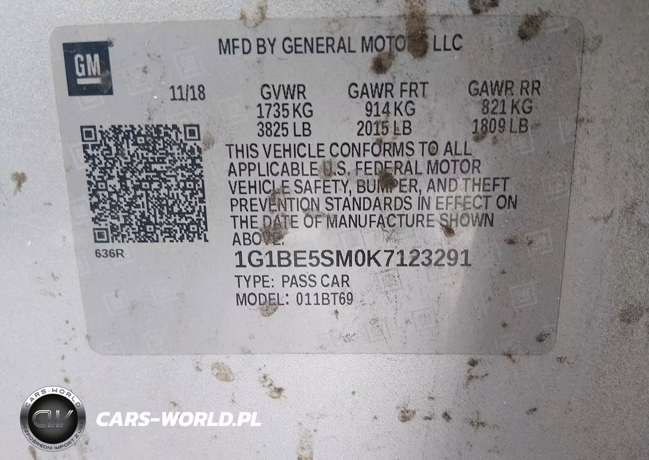 2019 Chevrolet Cruze Lt VIN:1G1BE5SM0K7123291 - 9