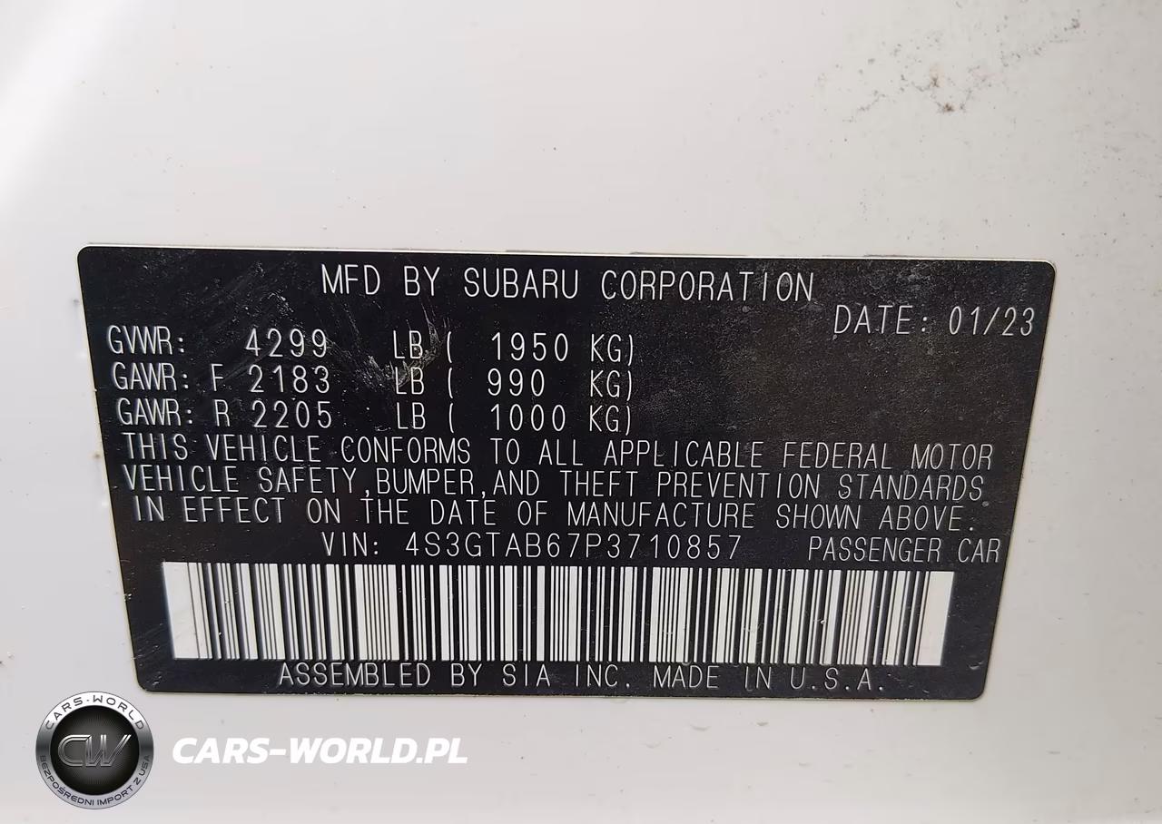 2023 Subaru Impreza Base 5-Door VIN:4S3GTAB67P3710857 - 9