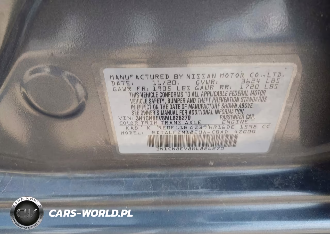 2021 Nissan Versa Sv Xtronic Cvt VIN:3N1CN8EV8ML826270 - 9