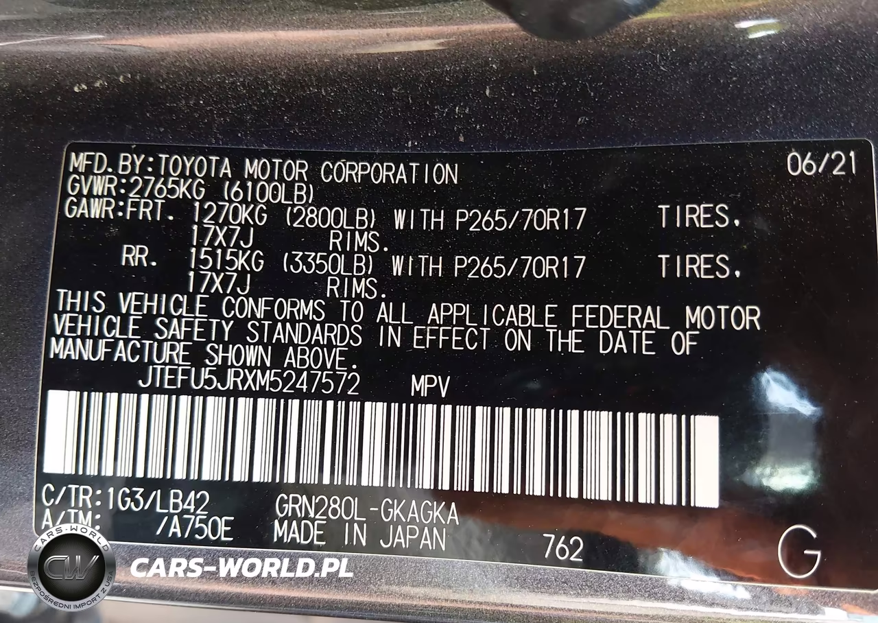 2021 Toyota 4Runner Sr5 VIN:JTEFU5JRXM5247572 - 9