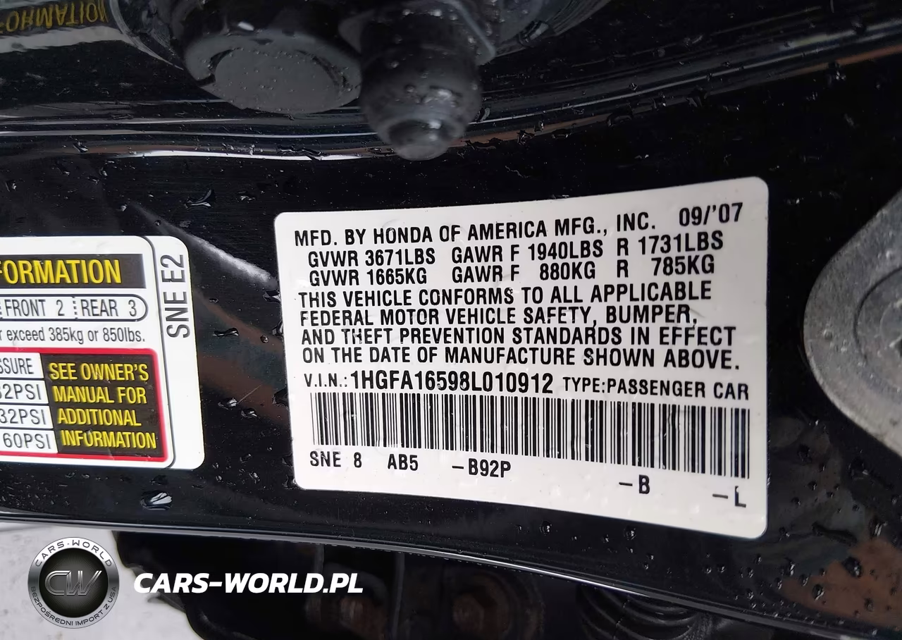 2008 Honda Civic Lx VIN:1HGFA16598L010912 - 9