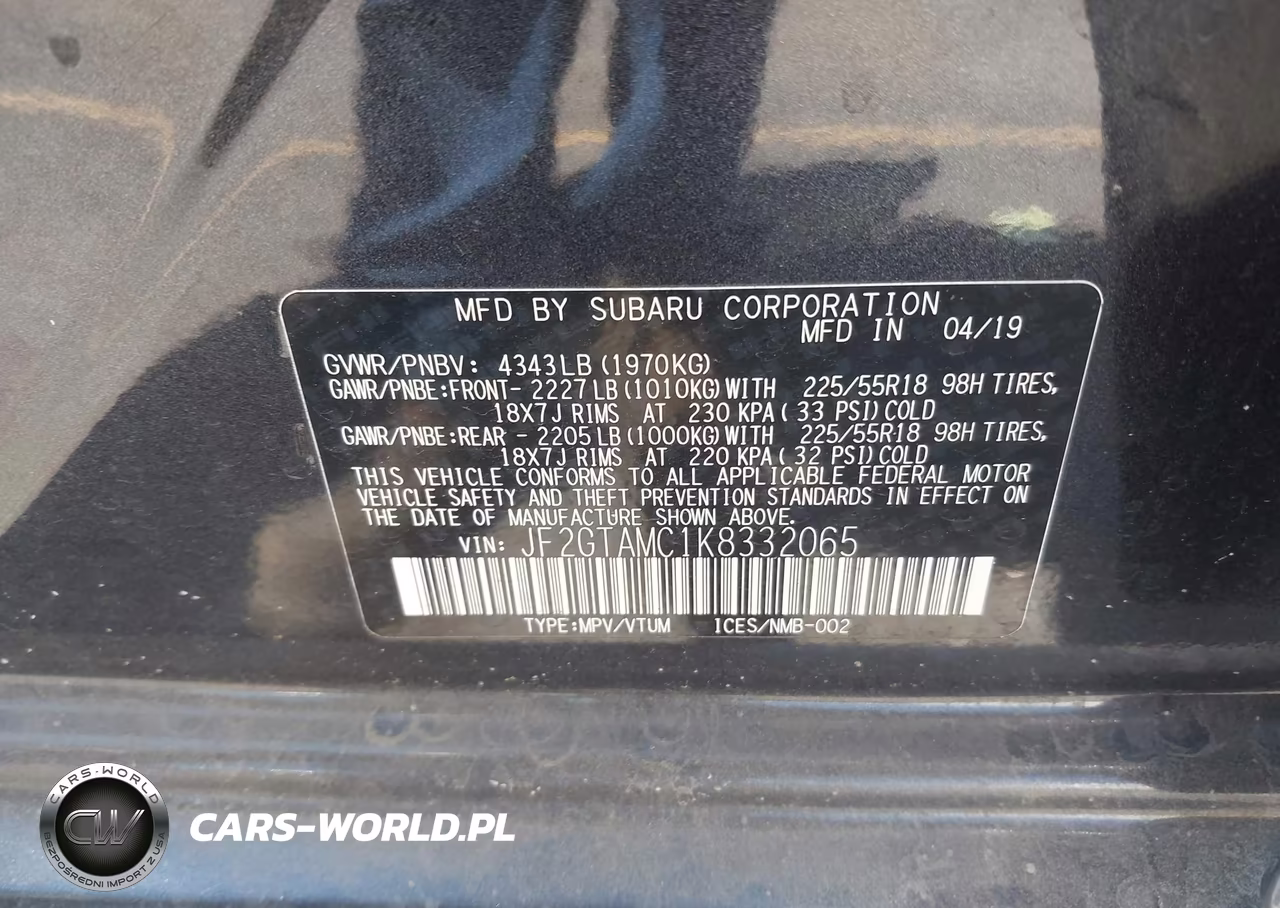 2019 Subaru Crosstrek 2.0I Limited VIN:JF2GTAMC1K8332065 - 9