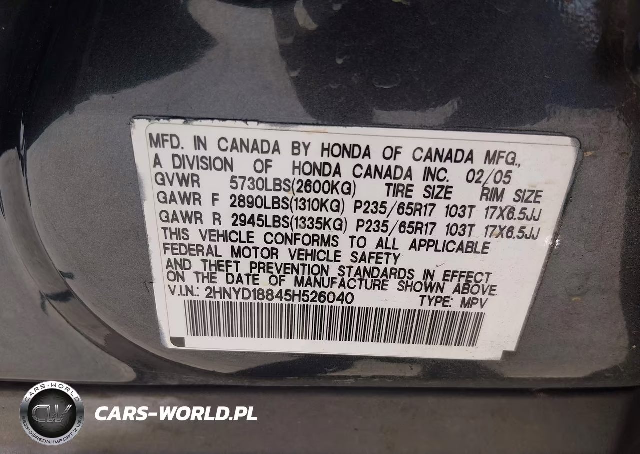 2005 Acura Mdx VIN:2HNYD18845H526040 - 9