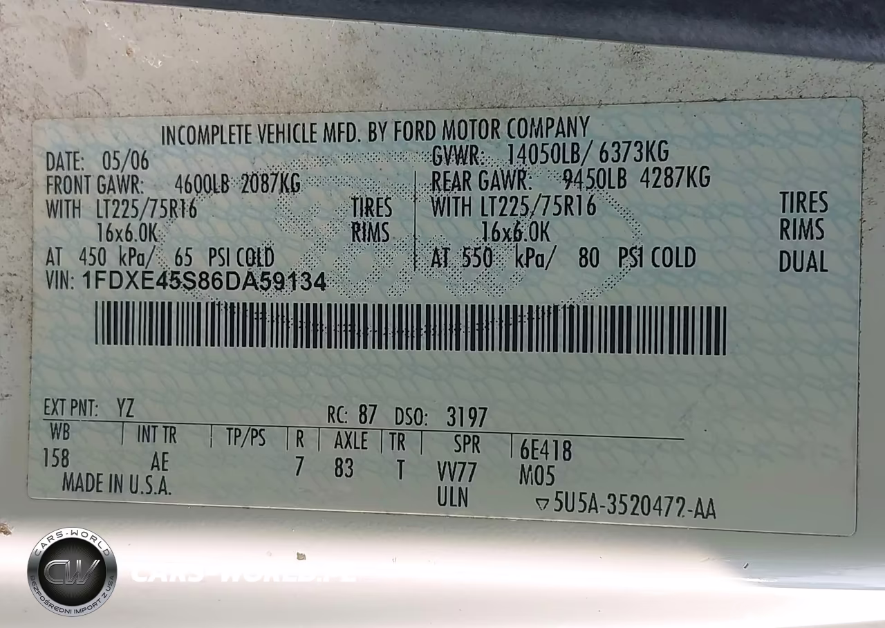 2006 Ford E-450 Cutaway VIN:1FDXE45S86DA59134 - 8