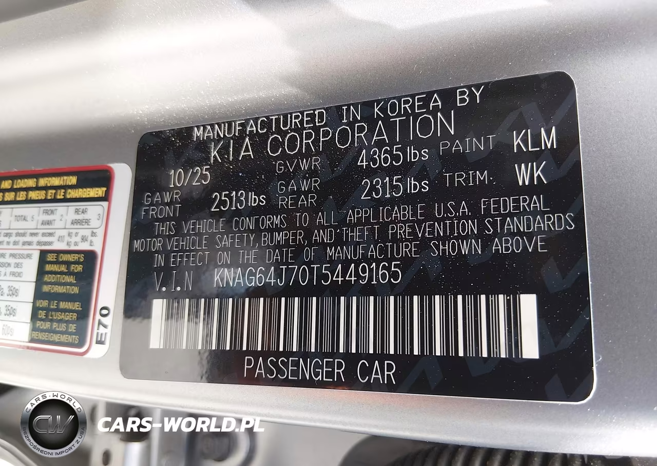 2026 Kia K5 Gt-Line Fwd VIN:KNAG64J70T5449165 - 9