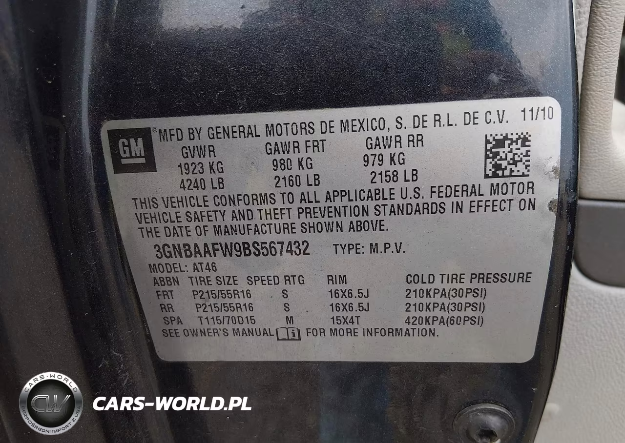 2011 Chevrolet Hhr Ls VIN:3GNBAAFW9BS567432 - 9