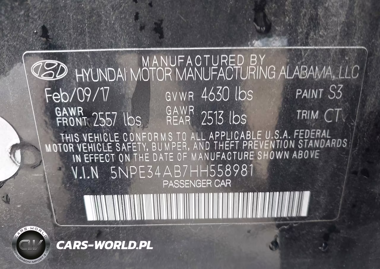 2017 Hyundai Sonata Sport 2.0T VIN:5NPE34AB7HH558981 - 9