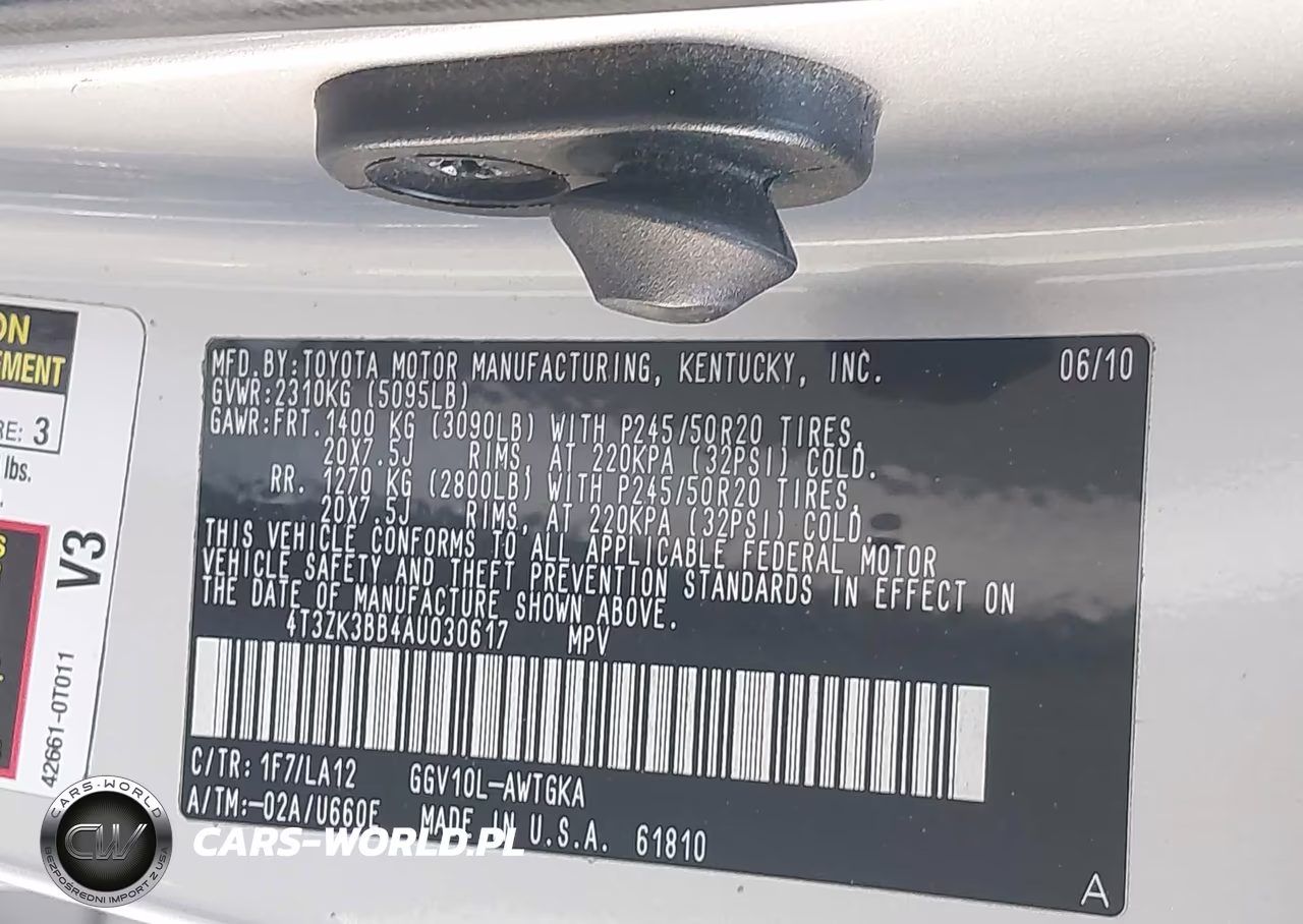 2010 Toyota Venza Base V6 VIN:4T3ZK3BB4AU030617 - 9