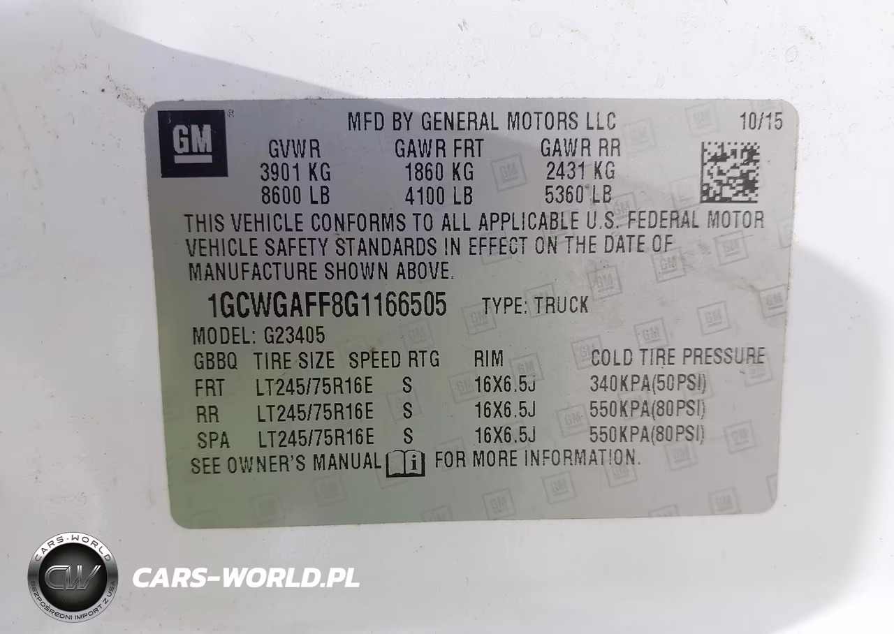 2016 Chevrolet Express 2500 Work Van VIN:1GCWGAFF8G1166505 - 9