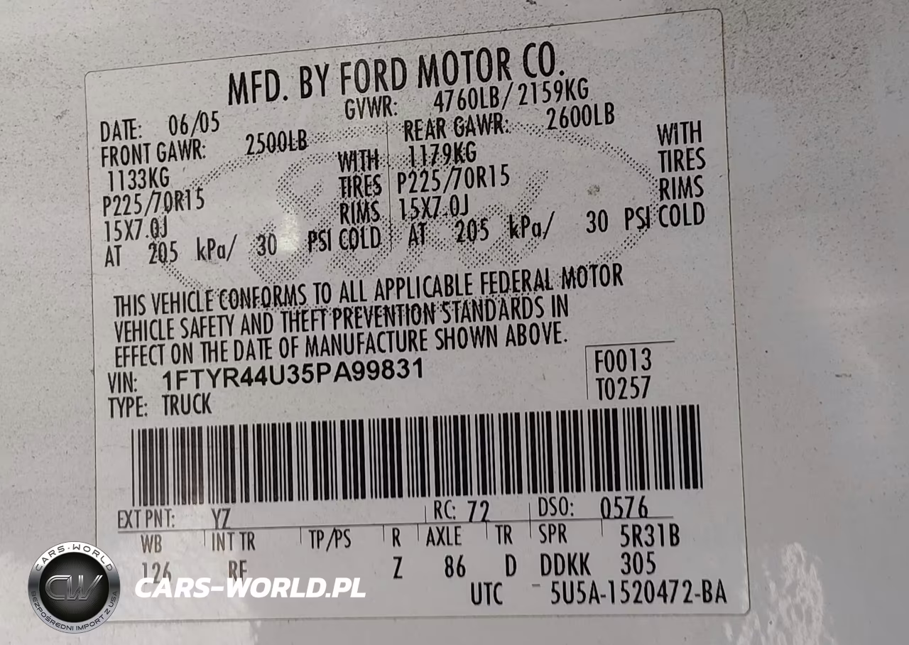2005 Ford Ranger Edge-Stx-Xlt VIN:1FTYR44U35PA99831 - 9