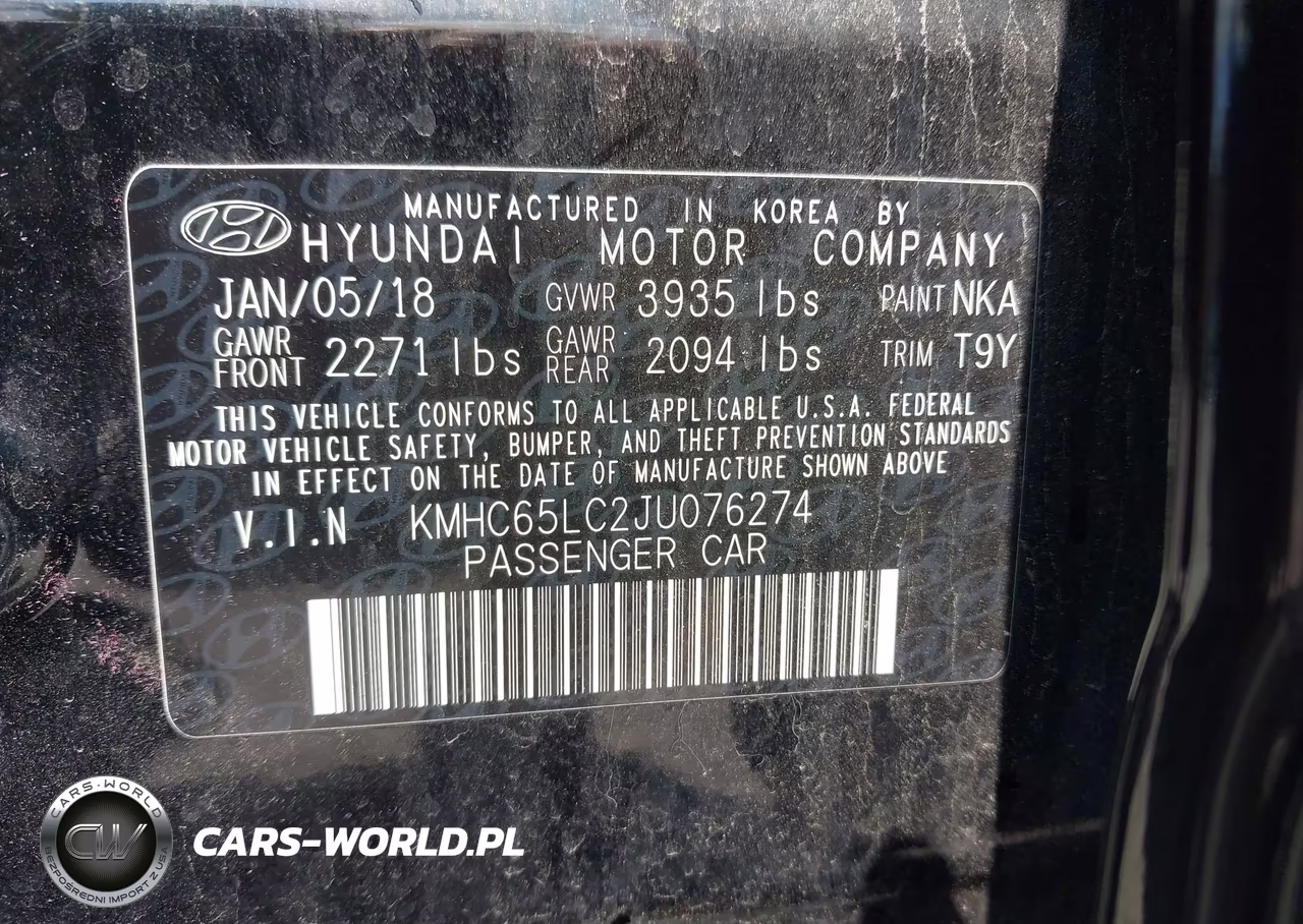 2018 Hyundai Ioniq Hybrid Blue VIN:KMHC65LC2JU076274 - 9