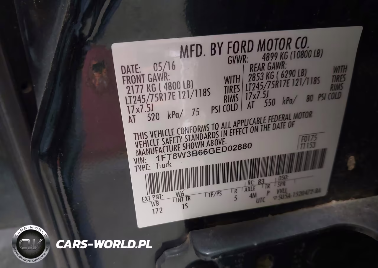 2016 Ford F-350 Xl VIN:1FT8W3B66GED02880 - 9