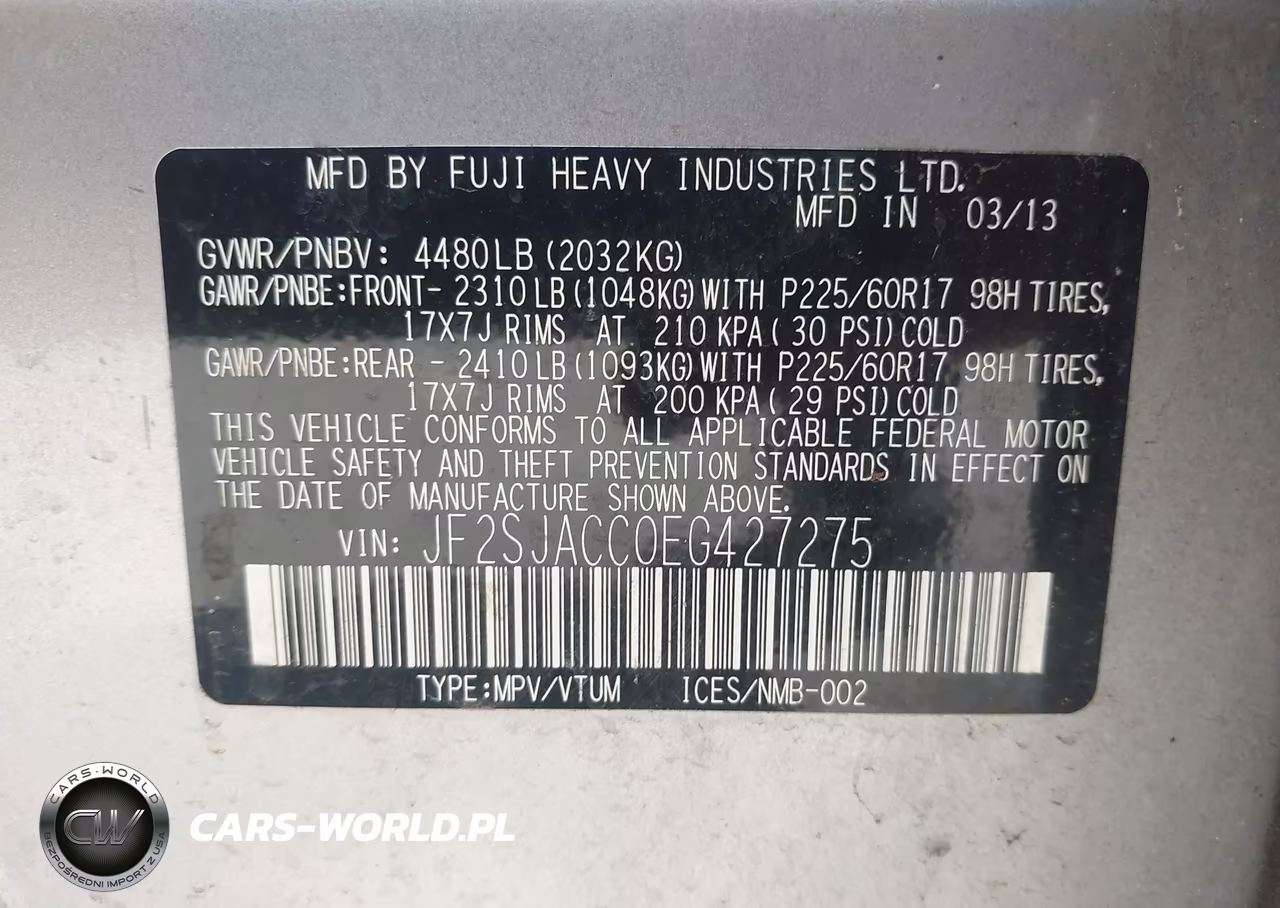 2014 Subaru Forester 2.5I Premium VIN:JF2SJACC0EG427275 - 9