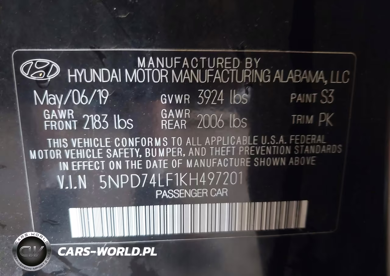 2019 Hyundai Elantra Se VIN:5NPD74LF1KH497201 - 9